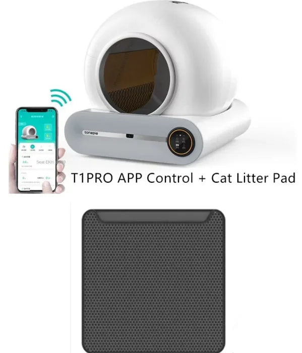 【English Version】Tonepie 65L Automatic Smart Cat Litter Box Self Cleaning Fully Enclosed Cat Litter Box Pet Toilet Litter Tray
