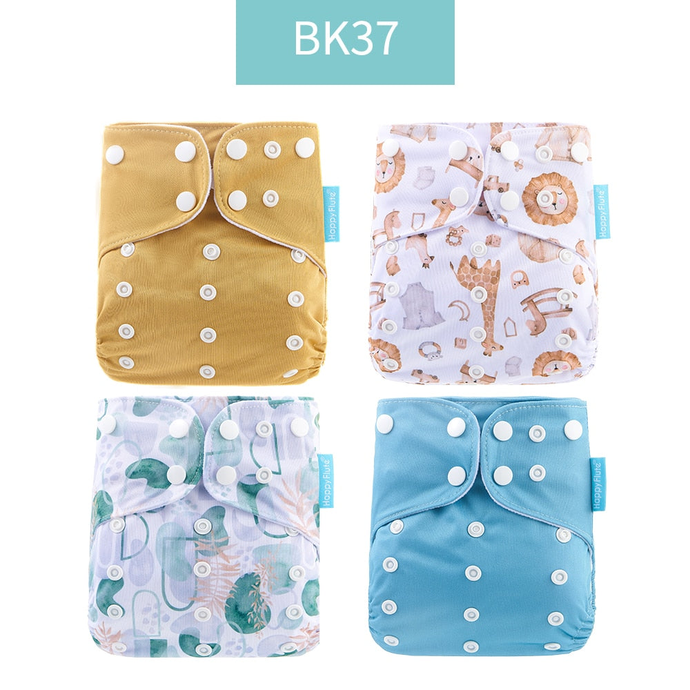 Baby Nappy 4Pcs/Set Diaper Cover Waterproof&Reusable Cloth Diaper