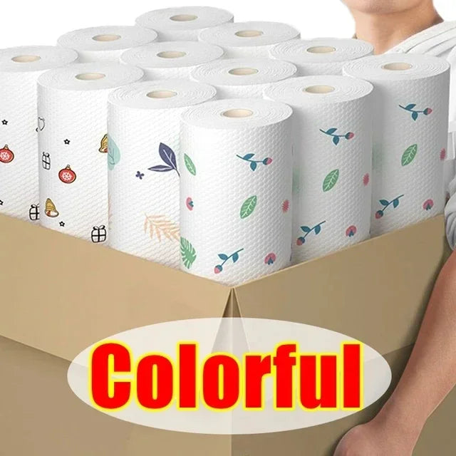 500/50pcs Kitchen Disposable Rags Reusable Non-Woven Cleaning Cloths Washing Dishcloths Rag Cloth Towels Scouring Pads Wholesale