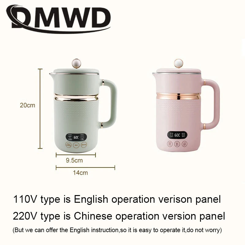 110V/220V Electric Kettle Thermal Stew Porridge Cooker Cup Soup Milk Heater Automatic Self Stirring Magnetic Mug Mixer Blender
