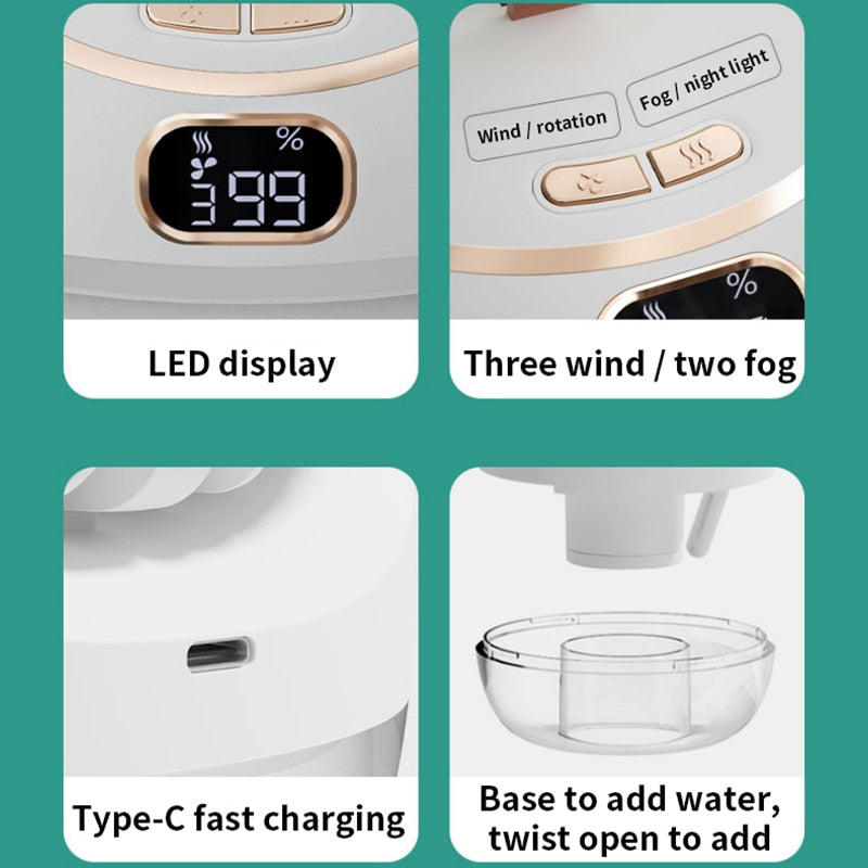 Electric Fan Portable Air Conditioner rechargeable mini Mobile Appliances Household Silen tventilator Desktop fan humidifier