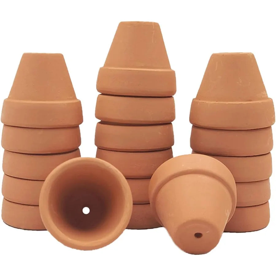 Yishang Mini Terracotta Pots with Drainage Holes - 1.2 inches Succulent Cactus Nursery PlanterTiny Clay Nursery Pots for Indoor