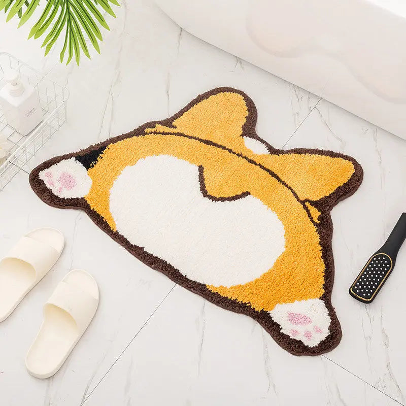 Bedroom Entrance Carpet Washable Bathroom Cartoon Animal Absorbent Anti-slip Mat Cashmere Floor Carpet Floor Mat Door Carpet