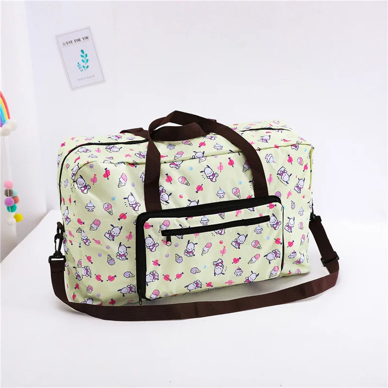 Cartoon Sanrios Folding Travel Bag Girl Downhill Bag Storage Bag Kawaii Can Be Hung Trolley Suitcase Increase Water Proof