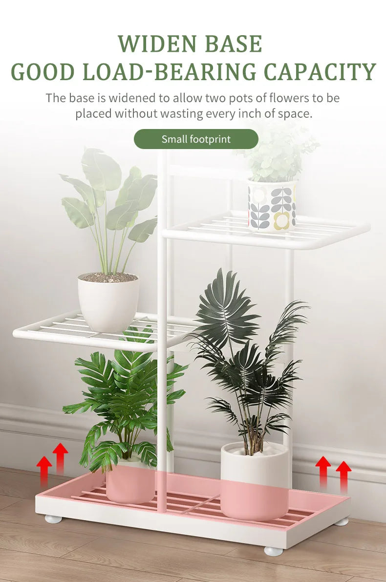 Flower Stand Rack Storage Shelf Iron Plant Holder Home Garden Flower Pot Organizer Living Room Balcony Storage Rack Shelves