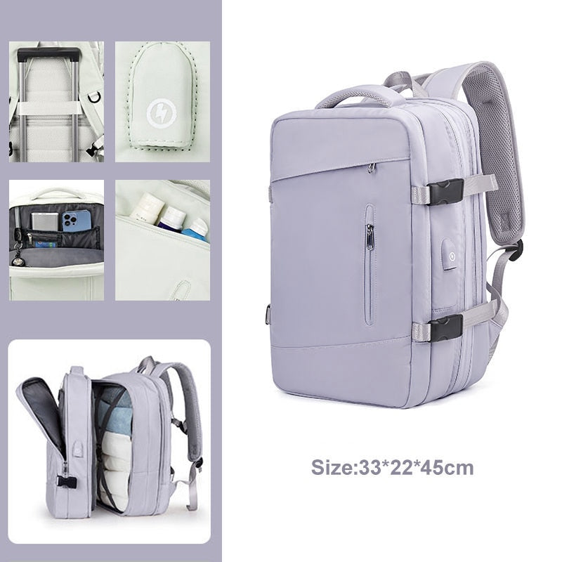 Extendible Travel Backpack Unisex Laptop Bag Women Large Luggage Bags Men's Students Business Trip USB Charge Mochila XA299C