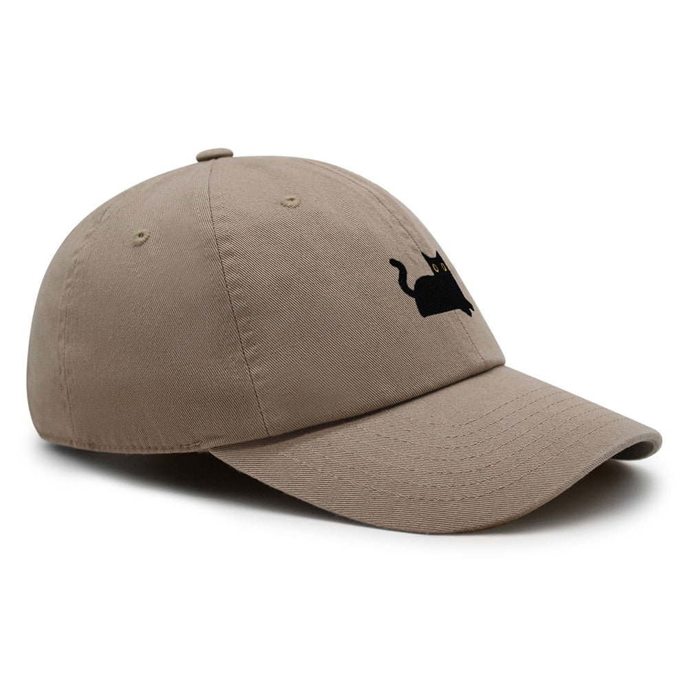 Black Cat baseball Cap Embroidery Premium Dad Hat Cat Mom Cotton Adjustable Trucker Hat