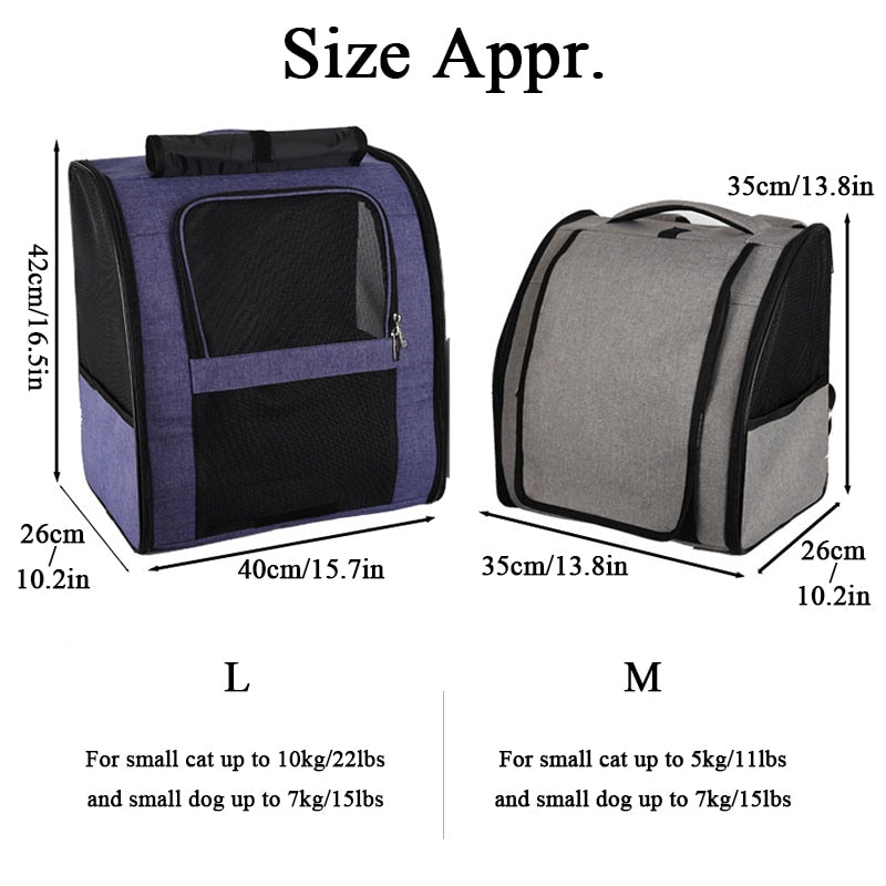 Pet Carrier Bag Cat Bag Pets Backpack Outgoing Carry Cats Double Shoulder Bag Travel Breathable Puppy Bags Carriers Supplies