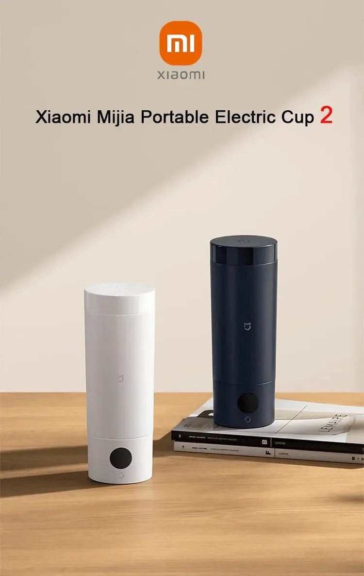 Xiaomi Mijia Portable Electric Heating Cup 2 Temperature LED Thermos 316 Stainless Steel Boiling Cup Kettle For Travel Coffee