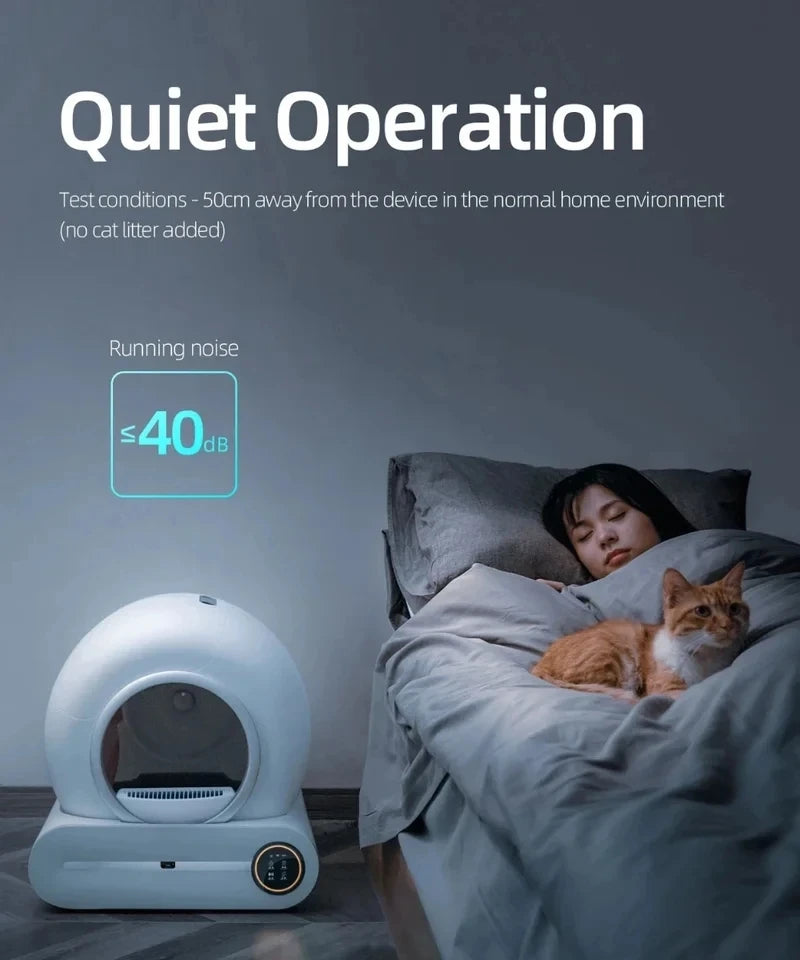 【English Version】Tonepie 65L Automatic Smart Cat Litter Box Self Cleaning Fully Enclosed Cat Litter Box Pet Toilet Litter Tray