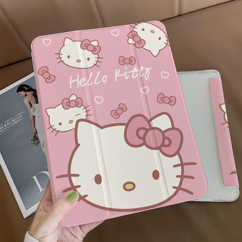 Kawaii Sanrio Ipad Protective Case Cat Accessories Cute Anime Apply Ipad Pro Air4/3Mini Transparent Drop-Proof Toy for Girl Gift