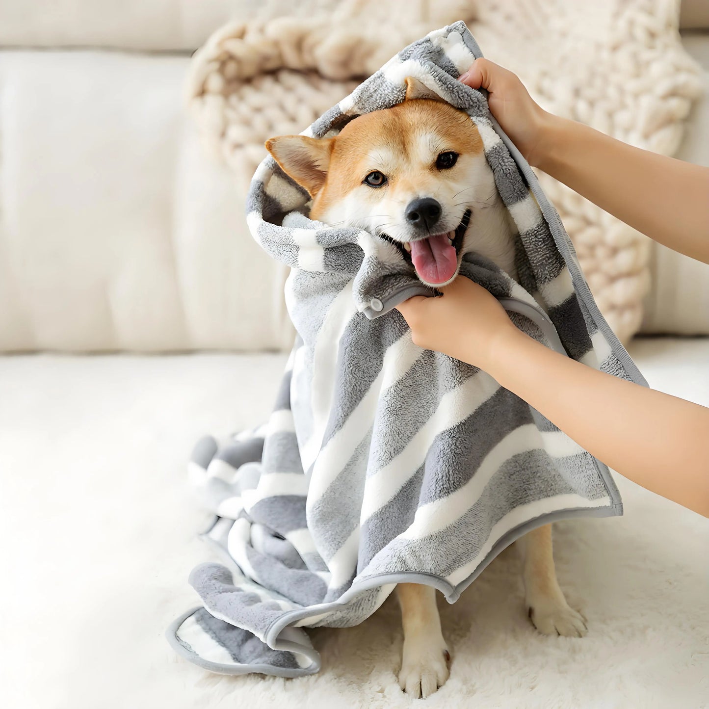 Oversized Dog Bathrobe Quick Drying Absorbent Golden Shiba Cat Towel for Pet Health Care And Hygiene