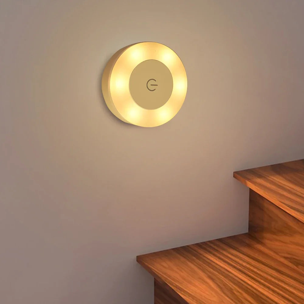 5/1pcs LED Touch Sensor Night Lights Portable USB Rechargeable Magnetic Base Wall Light 3 Modes Bedroom Dimming Night Lamps