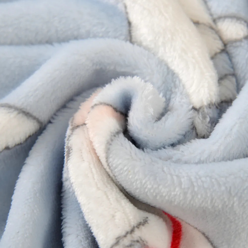 100 x 75cm Cozy Warm Pet Bed Mat Cover Towel Cat Dog Flannel Bull Terrier Printed Soft Blanket For Small Medium Large Puppy Dogs