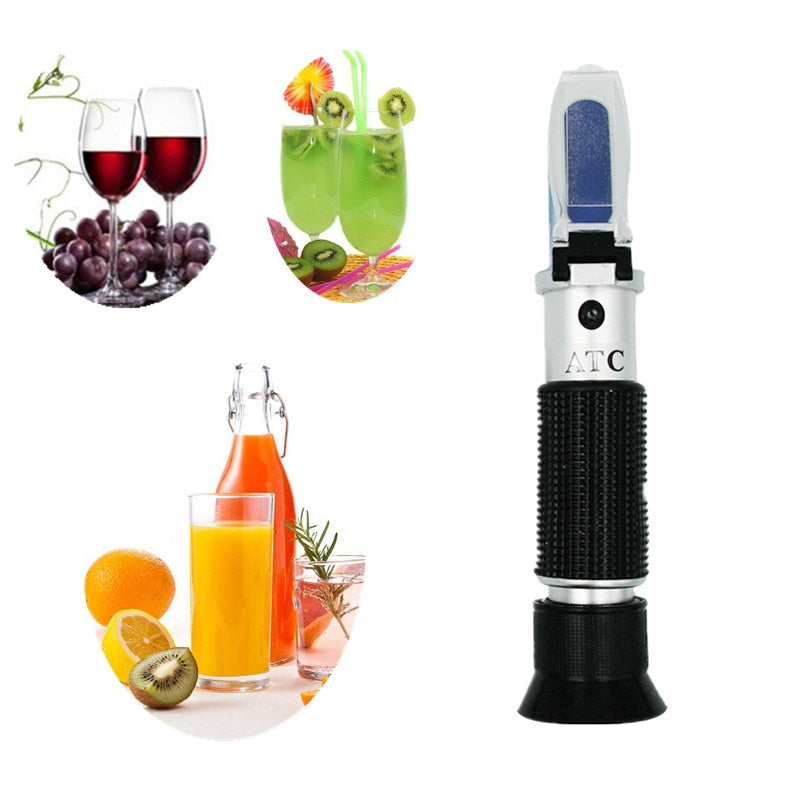 Handheld Sugar Refractometer Densimeter 0-32% Brix Sugar Concentration Tester Device Fruits Grapes ATC in Retail Box 30%OFF