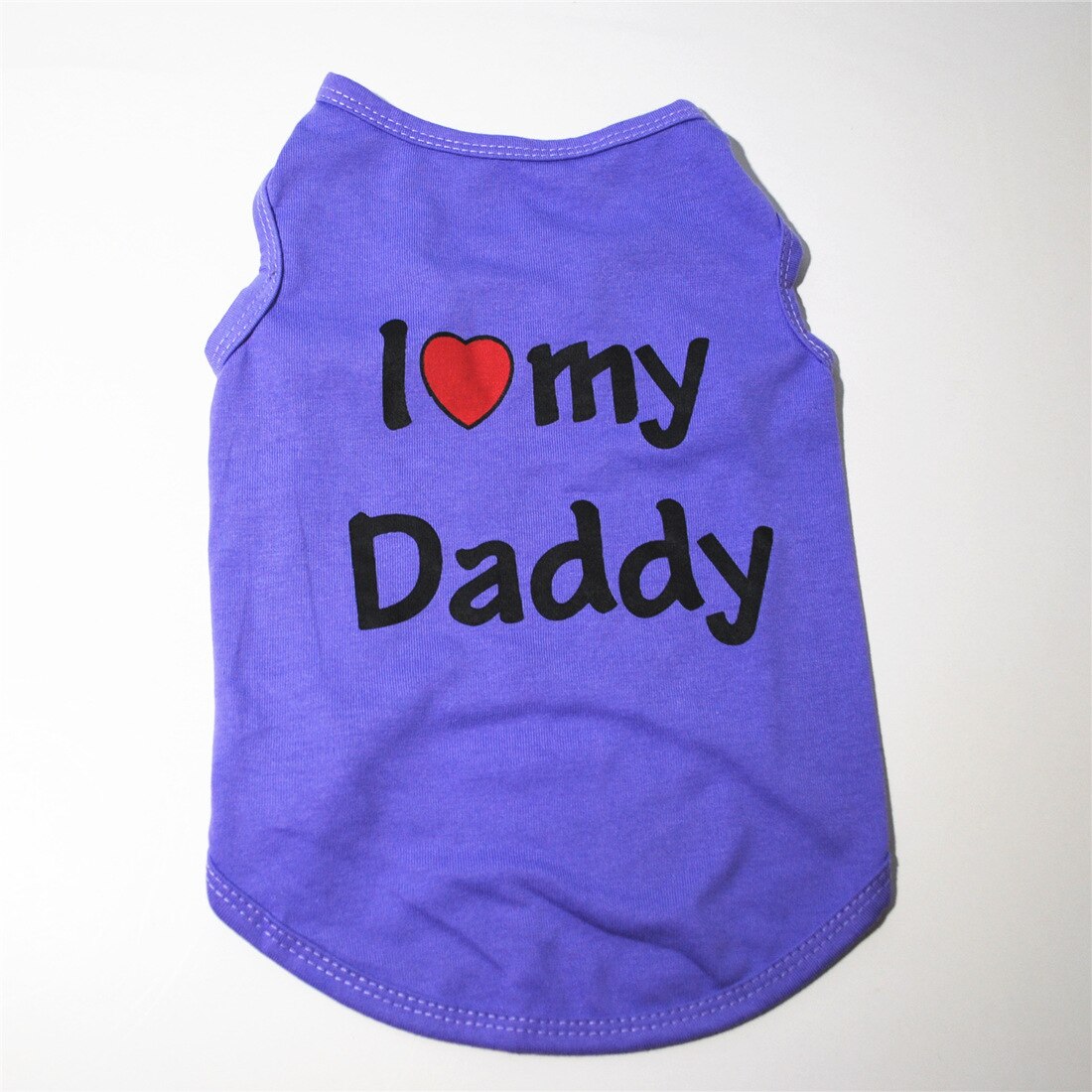 Cute Cotton Pet Clothes For Bichon Teddy Chiuaua Pink Black Bue Classic Love Mommy Daddy Pattern Dogs Vest T-Shirt Product