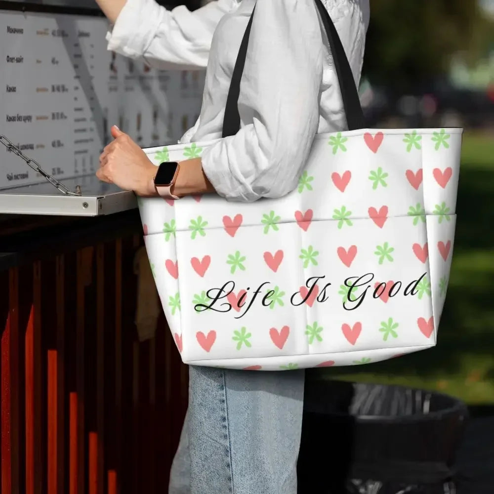 Love Life Large travel bagWaterproof Tote Beach Bag Capacity Travel Shopping bags