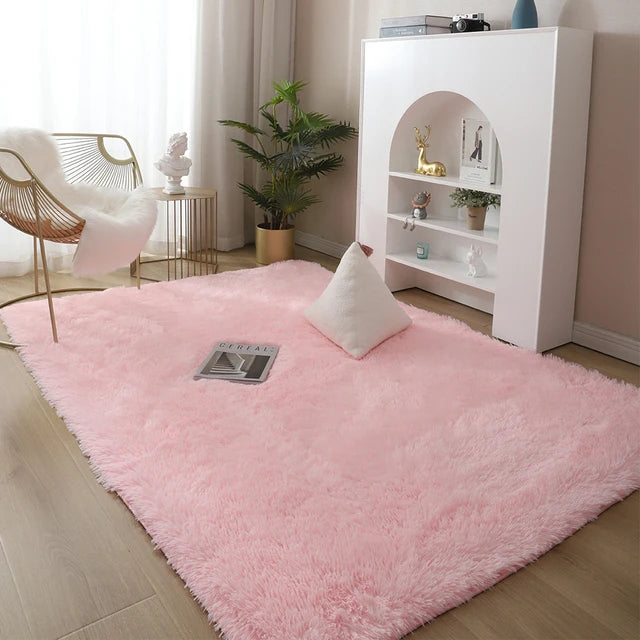 Green Carpet Tie Dyeing Plush Soft Carpets For Living Room Bedroom Anti-slip Floor Mats Bedroom Water Absorption Carpet Rugs