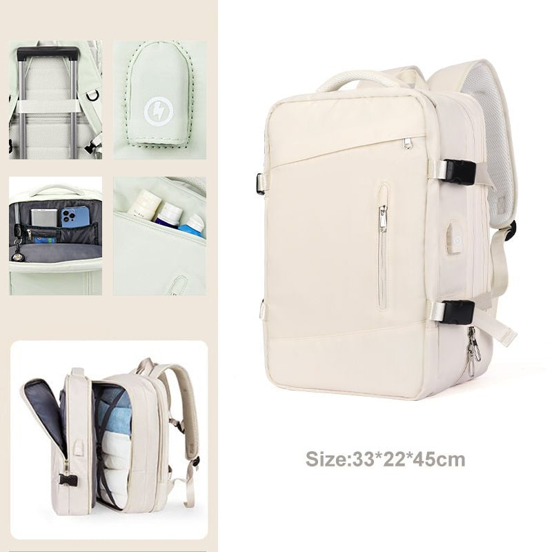 Extendible Travel Backpack Unisex Laptop Bag Women Large Luggage Bags Men's Students Business Trip USB Charge Mochila XA299C