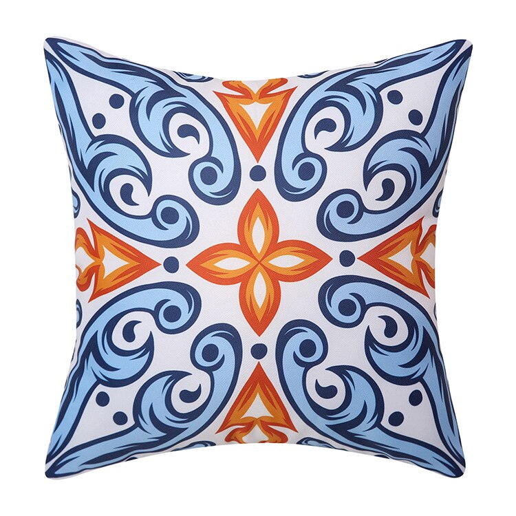Bohemia Outdoor Waterproof PU Coated Cushion Cover Fashion Decor Sofa Pillow Cover Waterproof Pillowcase 18x18inch