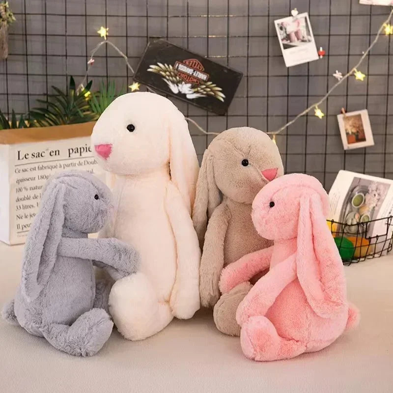 Cute Easter Rabbit Plush Toy Long Ear Bunny Stuffed Animal Soft Cotton Sleeping Mate for Boys and Girls