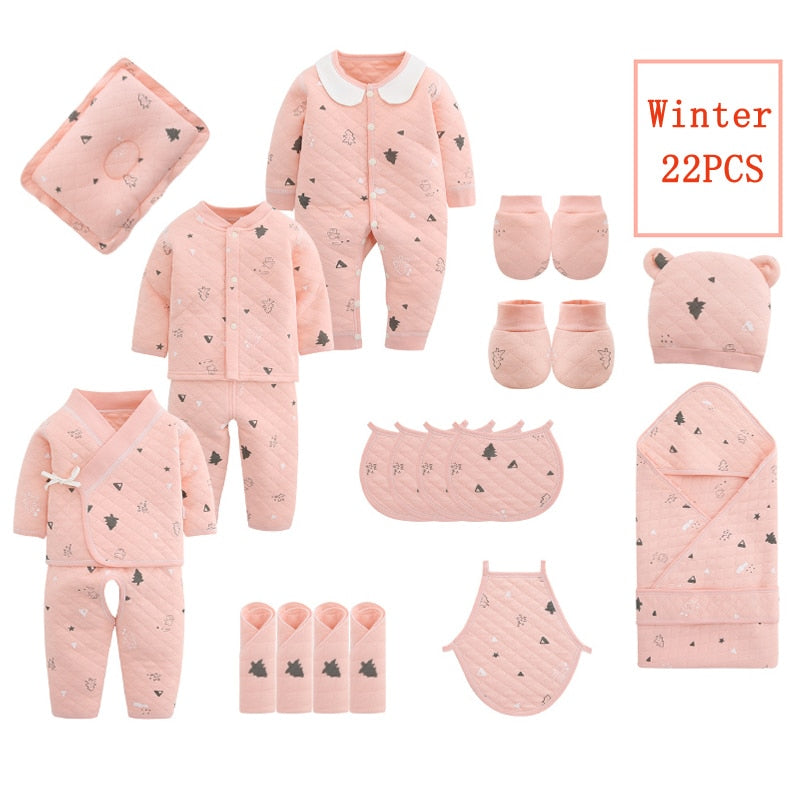 22/24/26 Pieces/0-3Months Newborn Baby Clothing 100% Cotton Kids Clothes Suit Unisex Infant Boys Girls Rabbit Clothing Set