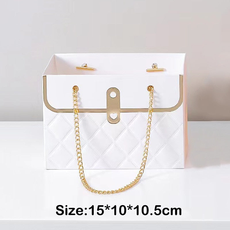 1Pcs Creative Hand Bag shape Rose Flower Packaging Box