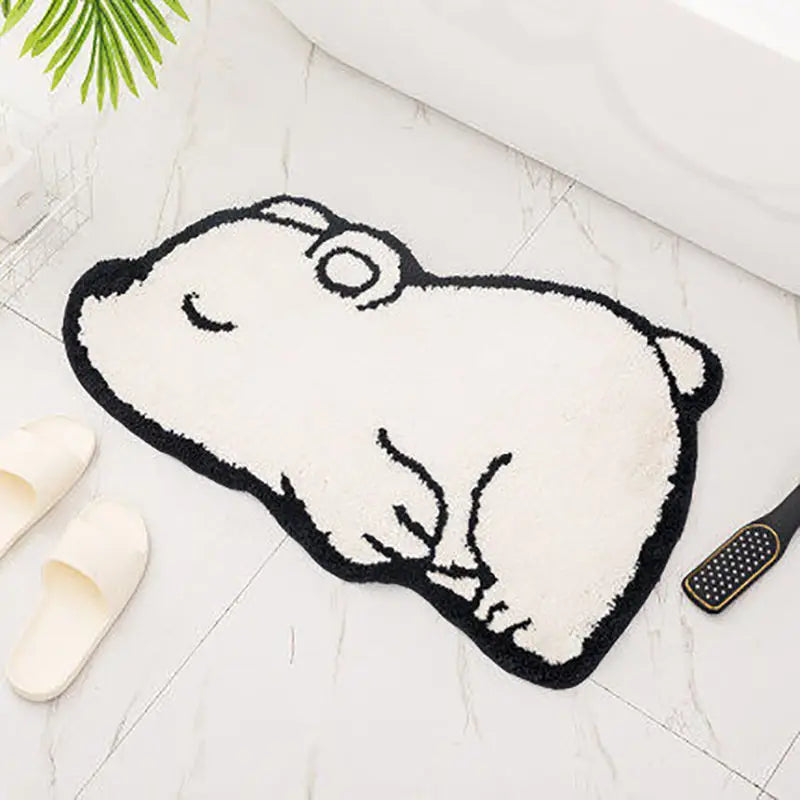 Bedroom Entrance Carpet Washable Bathroom Cartoon Animal Absorbent Anti-slip Mat Cashmere Floor Carpet Floor Mat Door Carpet