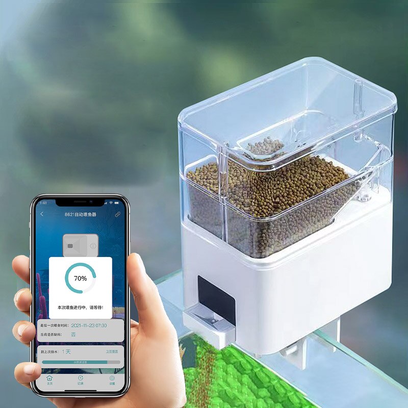 Fish Feeder Fishbowl Supplies WiFi Networking Marine Aquarium Charge Food Dispenser Automatic Feeders Aquariums & Bowls Aquatic