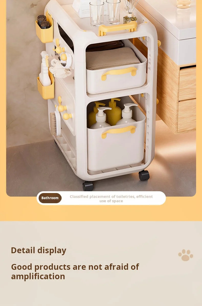 Backpack Storage Rack, Movable Trolley, Book Storage Artifact, Home Multi-layer Table, Lower Bag Storage Rack, Bookshelf