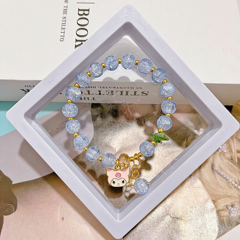 Kawaii Hello Kitty Bracelet Cinnamoroll Cartoon Anime Sanrios Bangle My Melody Jewelry Charms Cute Accessory Birthday Girls Gift