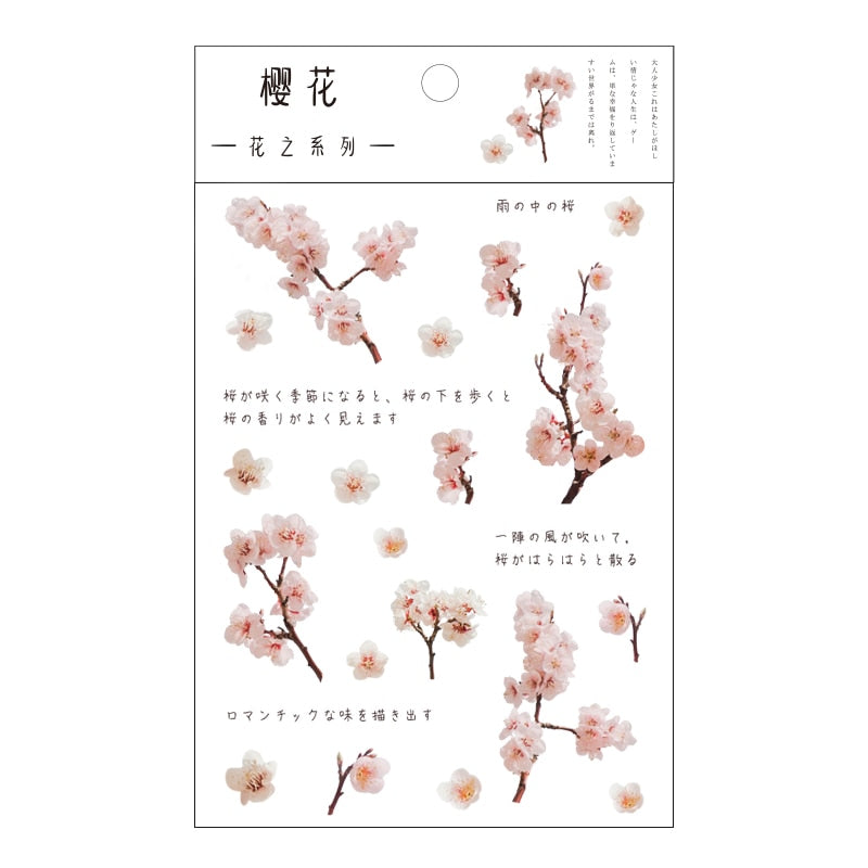 Yoofun Daisy Clover Babysbreath Fern Transparent PET Stickers