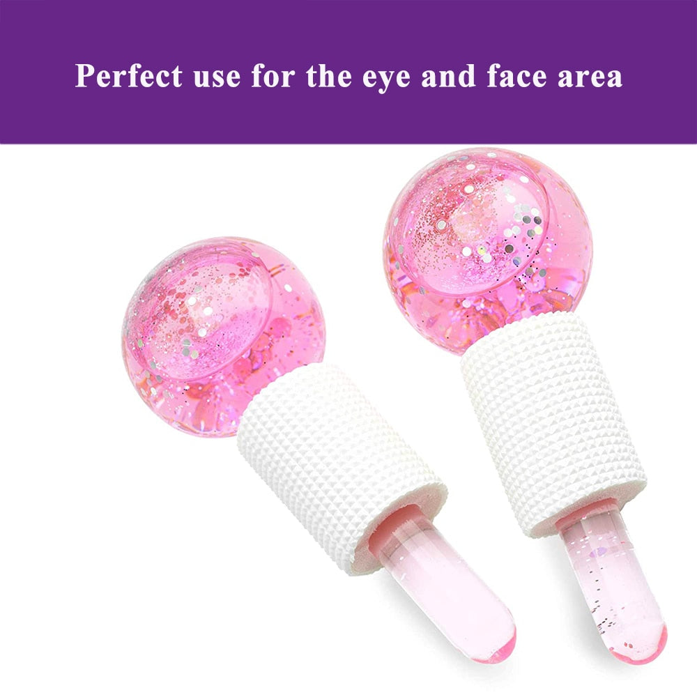 Facial Ice Globe Rollers Cool Globes for Facial Treatment Massage Globes for Redness Soothing Ice Cooling Roller Beauty Globes