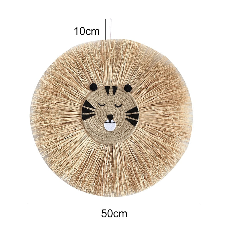 Home decoration Tapestry Handwoven Cartoon Lion Hanging Decor