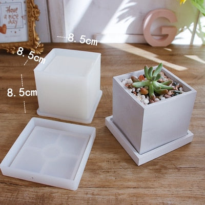 Hexagon Flowerpot Concrete Silicone