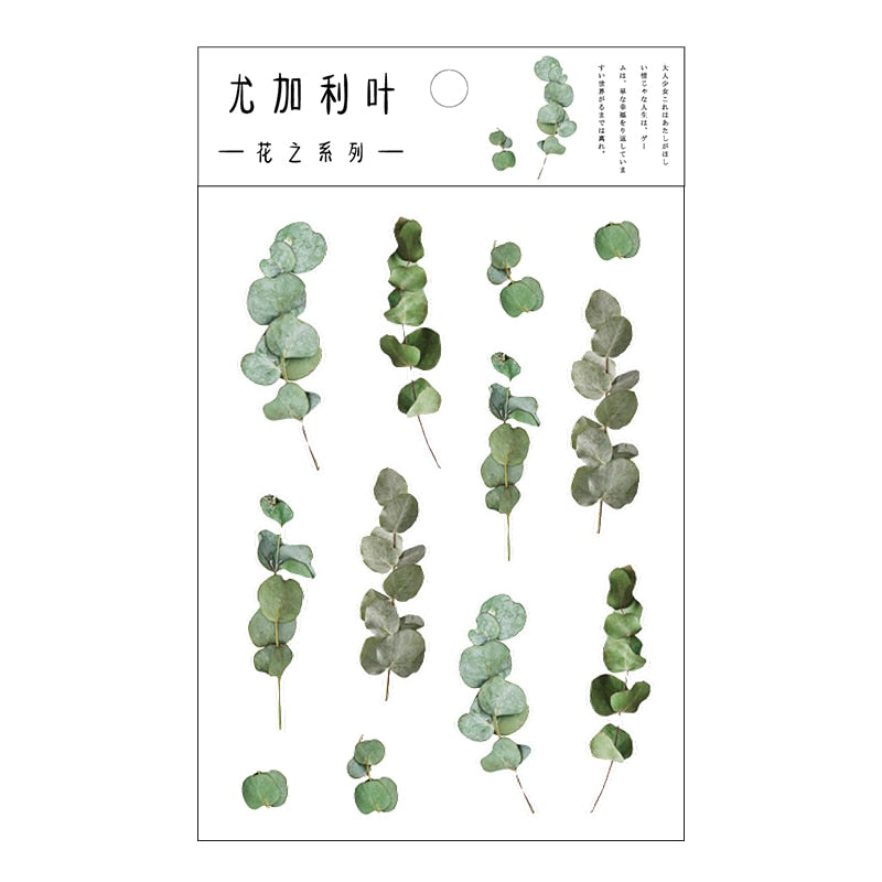 Yoofun Daisy Clover Babysbreath Fern Transparent PET Stickers