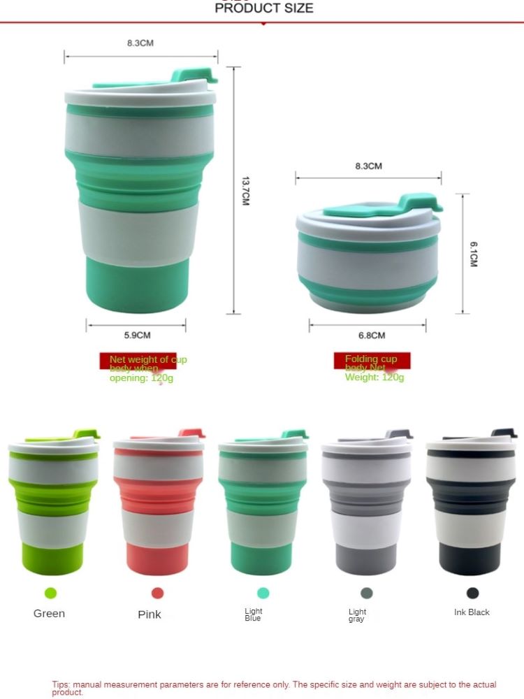 WICK AND HIS PETS Silicone Folding Insulated Water Cup Travel Outdoor Telescopic Mug Leisure Coffee Cup Drink Juice Cup