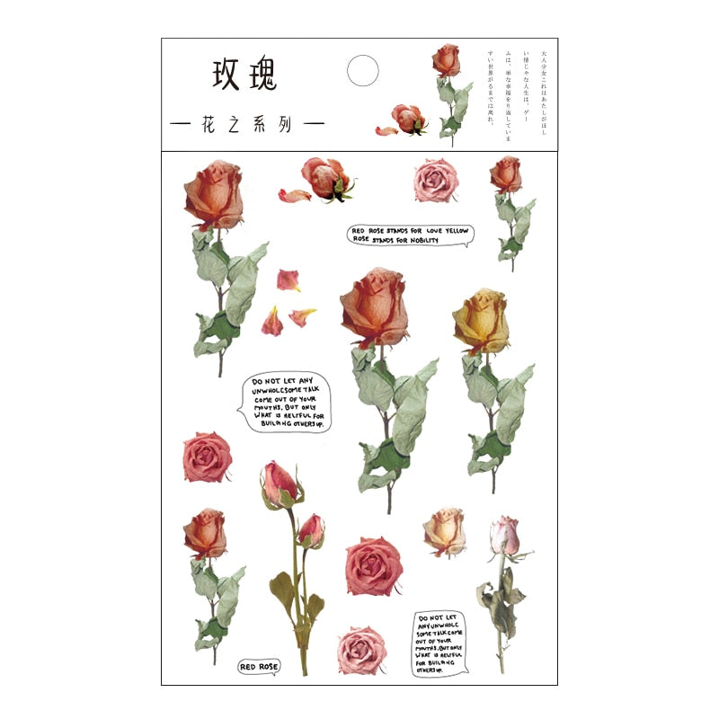 Yoofun Daisy Clover Babysbreath Fern Transparent PET Stickers
