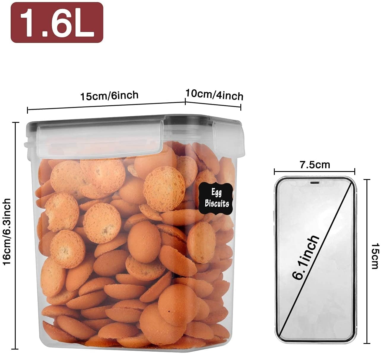 GoMaihe Food containers Kitchen jars storage Organization Cereal Dispenser for Storing Pasta kitchen Storage Organizer boxes