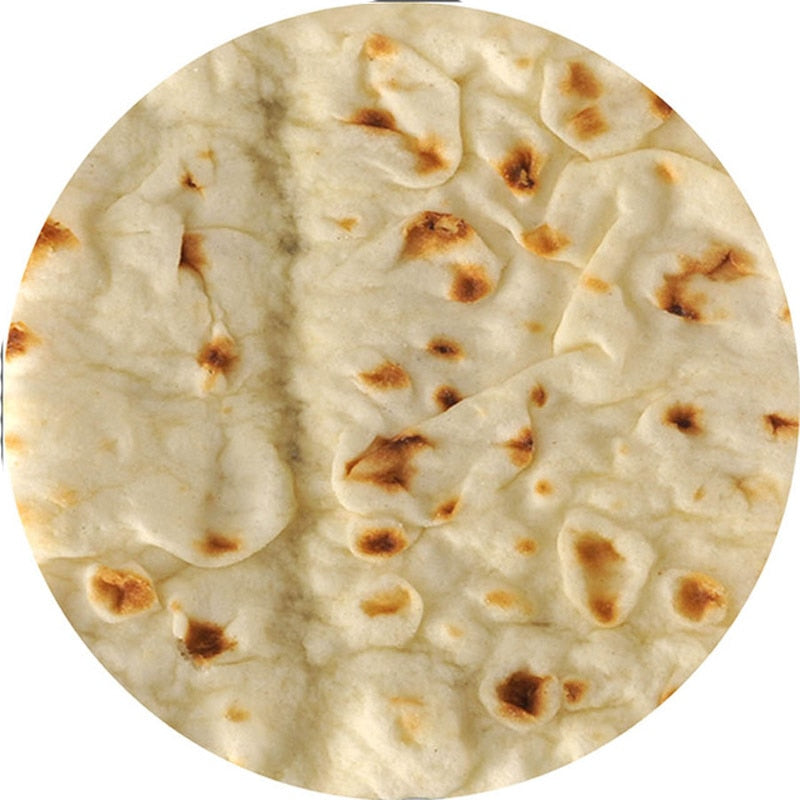 WOSTAR Soft warm flannel tortilla pizza blanket 200Gsm round shape lavash wool sofa plaid plush bedspread winter throw blanket