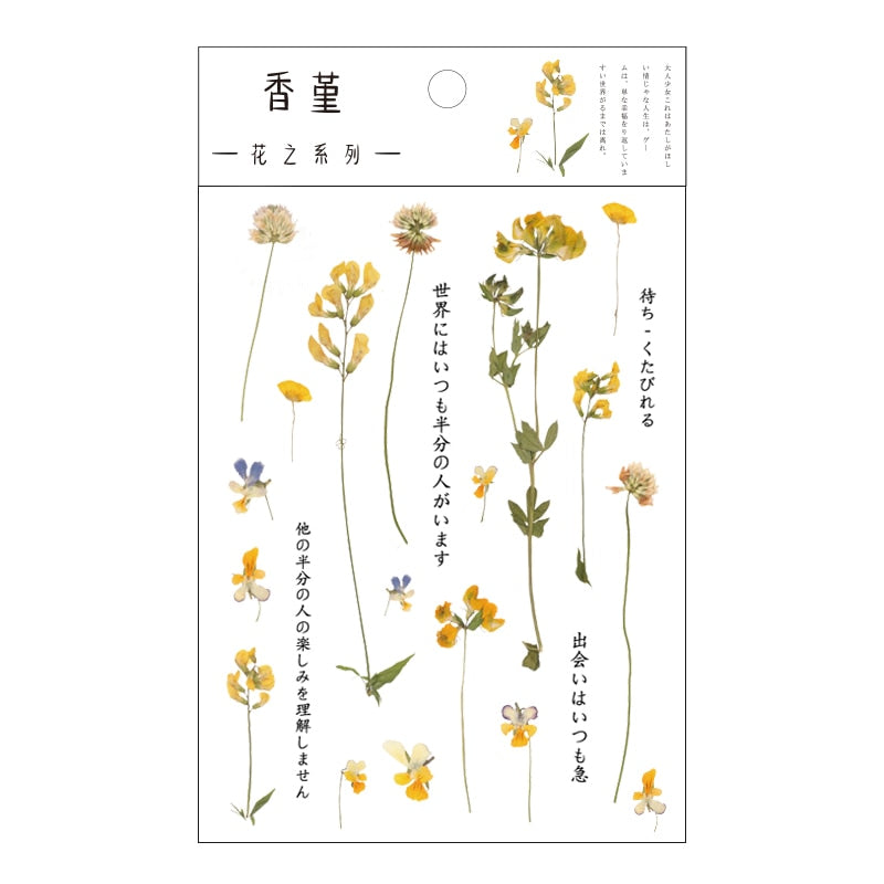 Yoofun Daisy Clover Babysbreath Fern Transparent PET Stickers