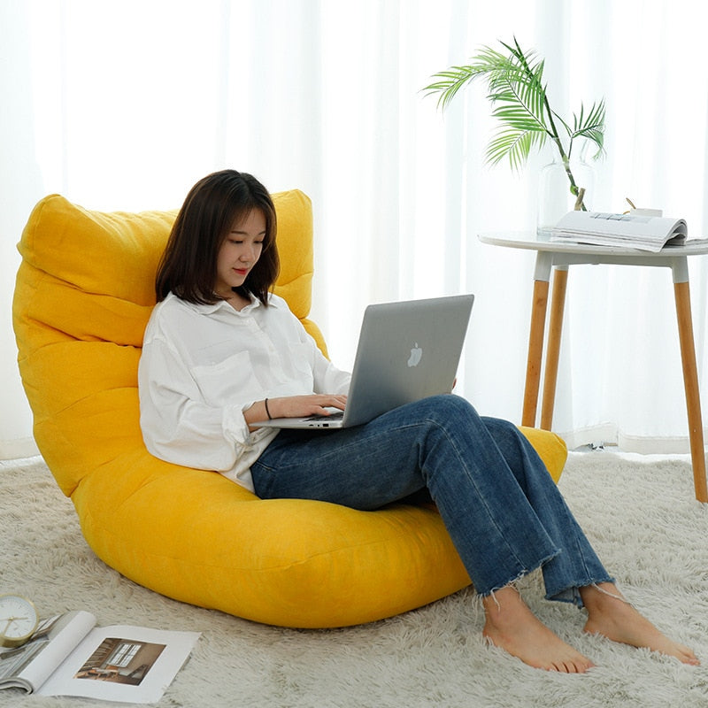 Lazy Sofa Cover Bean Bag Living Room Tatami Relaxing Chair Couch Cover Lazy Beanbag Without Inner Filler