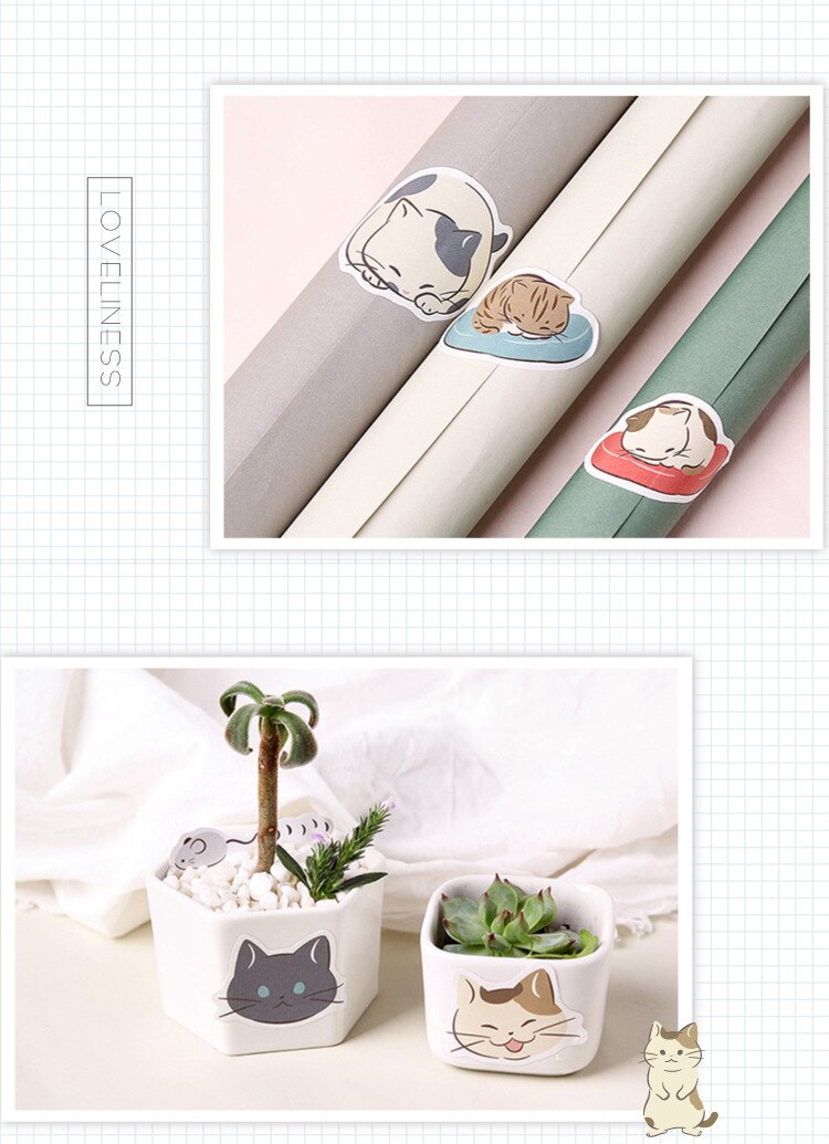 45pcs/pack Playful Cats Cute Decorative Stickers