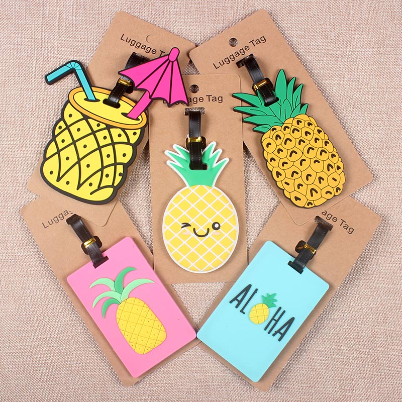 Pineapple Travel Accessories Creative Luggage Tag Silica Gel Suitcase ID Tags