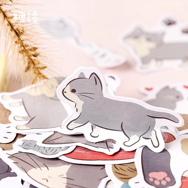 45pcs/pack Playful Cats Cute Decorative Stickers