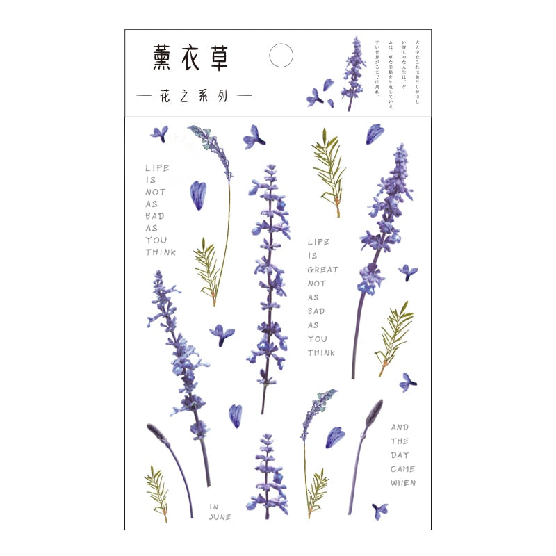 Yoofun Daisy Clover Babysbreath Fern Transparent PET Stickers