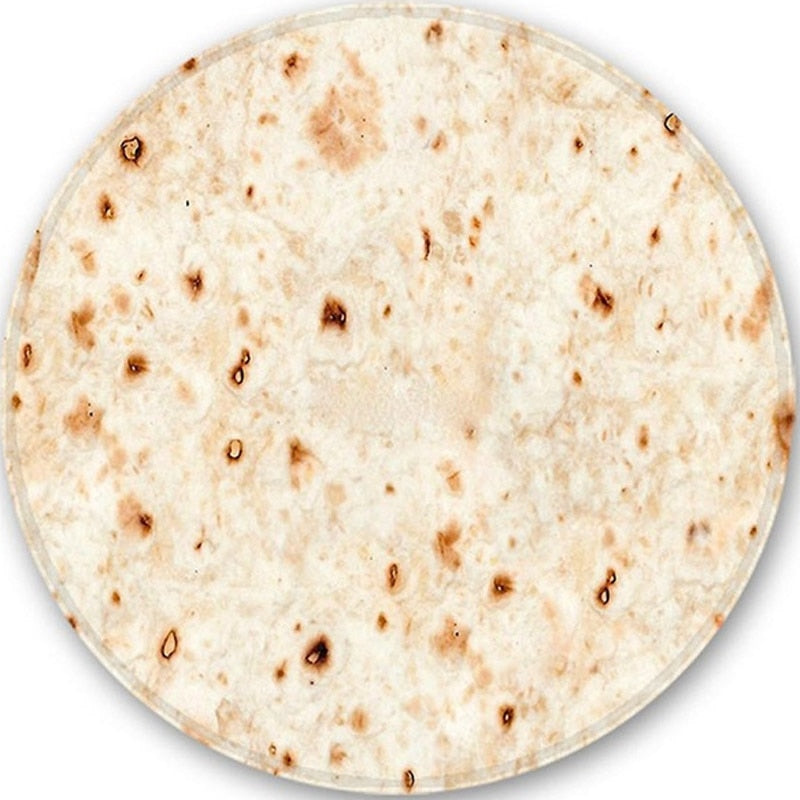 WOSTAR Soft warm flannel tortilla pizza blanket 200Gsm round shape lavash wool sofa plaid plush bedspread winter throw blanket