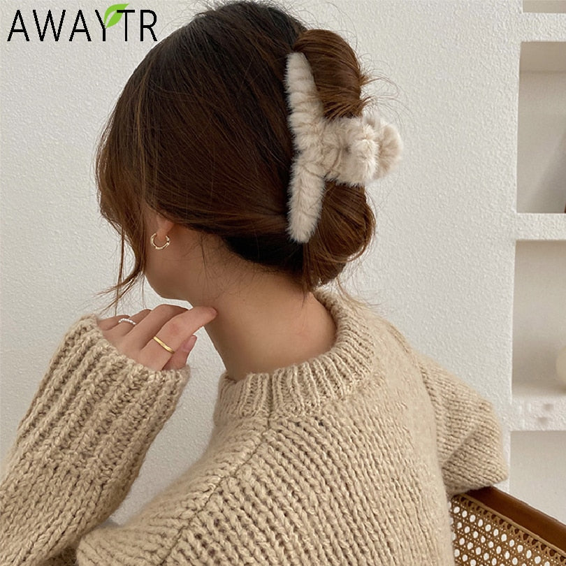 Cute Colorful Soft Plush Hair Claws