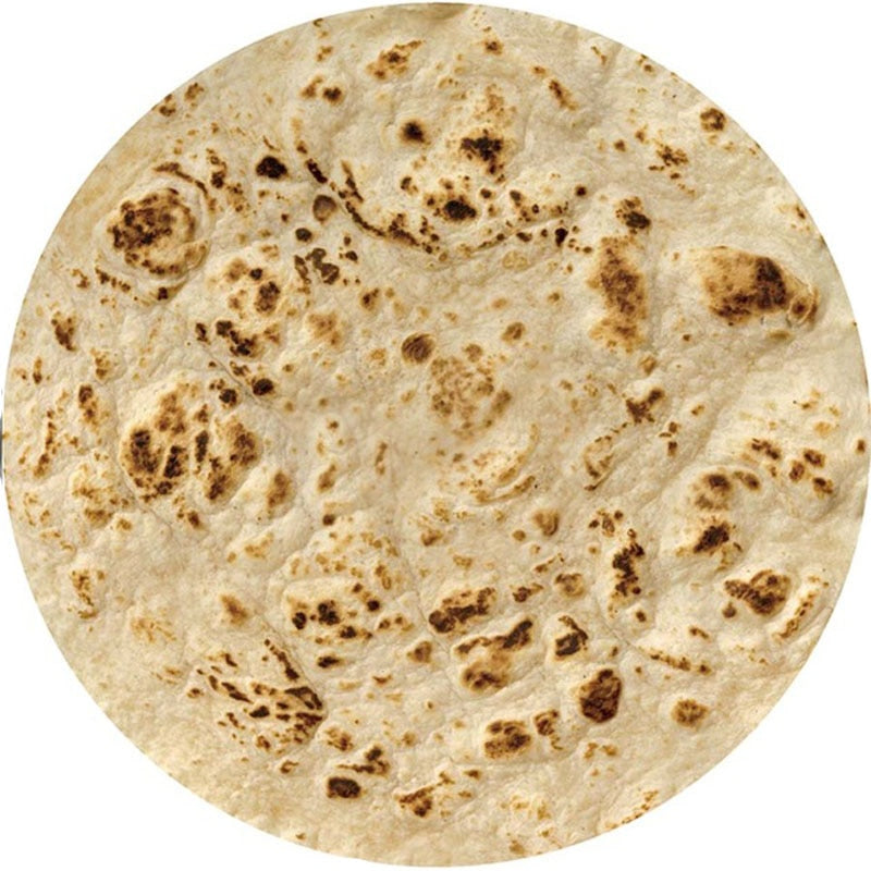 WOSTAR Soft warm flannel tortilla pizza blanket 200Gsm round shape lavash wool sofa plaid plush bedspread winter throw blanket