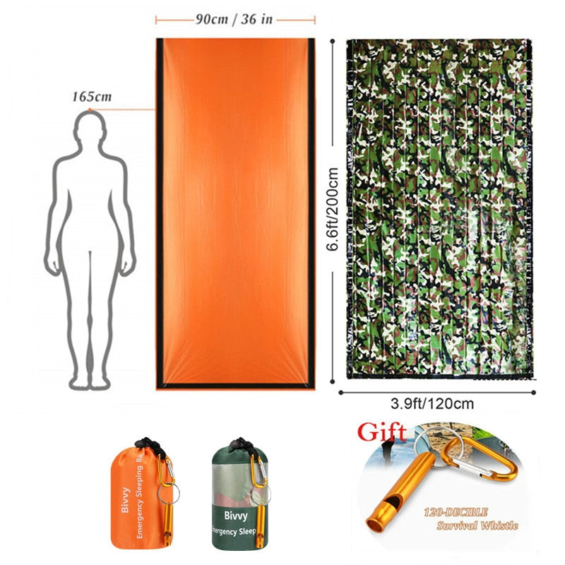 Emergency Sleeping Bags Thermal Emergency Blankets Ultralight Survival Waterproof Bivy Sack Multi Survival Gear Hiking,Camping